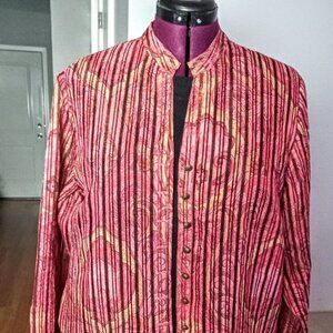 JH Collectibles Woman Pink Stripe Sheer Shirt Jacket